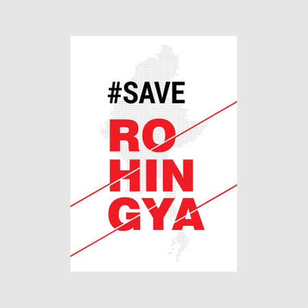 Save Rohingya. Save Rohingya Poster. Save Rohingya Text. For web design and application interface, also useful for infographics. Vector illustration.のイラスト素材