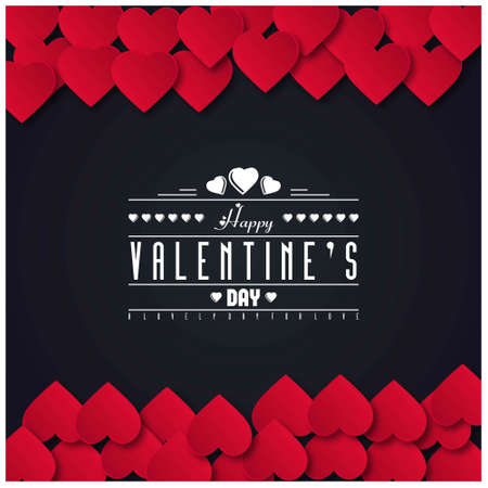 Valentine's card with red and dark background. For web design and application interface, also useful for infographics. Vector illustration.のイラスト素材
