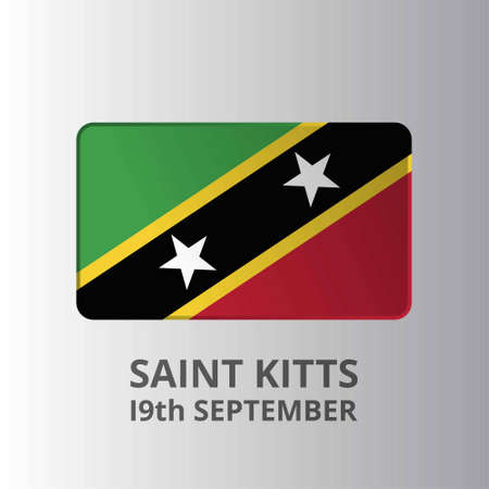 Saint Kitts 19th September Independence Day lettering. For web design and application interface, also useful for infographics. Vector illustration.のイラスト素材