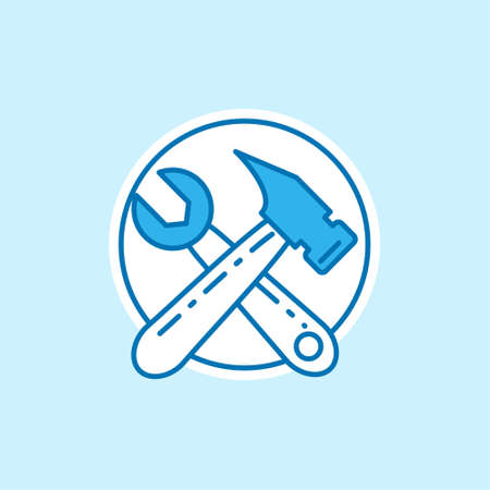 Labour day icon with light background with blue theme icon. For web design and application interface, also useful for infographics. Vector illustration.のイラスト素材