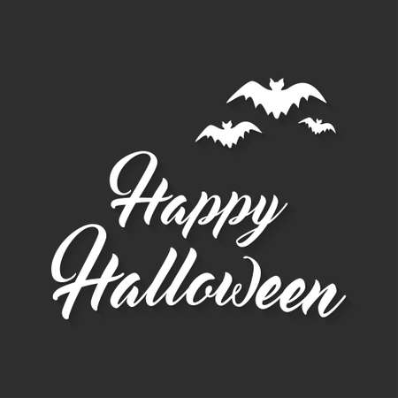 Happy Halloween vector lettering. Holiday calligraphy.Happy Halloween Poster.. For web design and application interface, also useful for infographics. Vector illustration.のイラスト素材