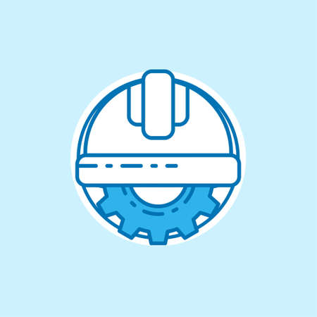 Labour day icon with light background with blue theme icon. For web design and application interface, also useful for infographics. Vector illustration.のイラスト素材