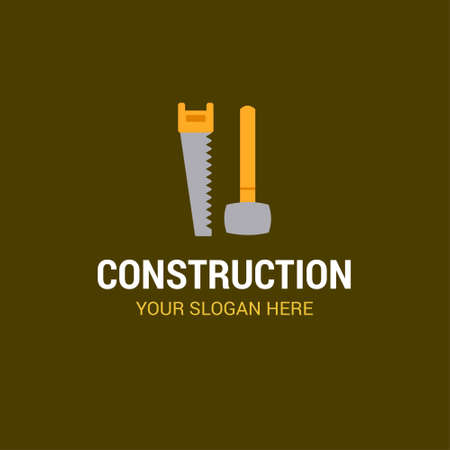 Labour day company logo with dark brown background vector. For web design and application interface, also useful for infographics. Vector illustration.のイラスト素材