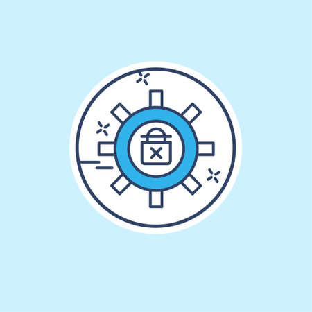 Cyber security icon with light blue background vector. For web design and application interface, also useful for infographics. Vector illustration.のイラスト素材