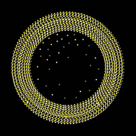 Abstract Golden Confetti Circle background. For web design and application interface, also useful for infographics. Vector illustration.のイラスト素材