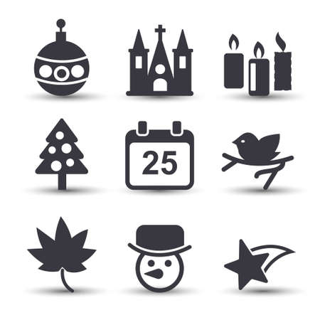 Christmas icons sets. For web design and application interface, also useful for infographics. Vector illustration.のイラスト素材