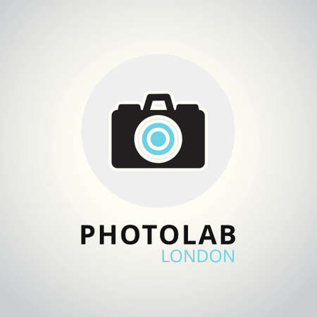 White and Sky Blue Vector Icons for Photographer on White Background. Camera Icon. For web design and application interface, also useful for infographics. Vector illustration.のイラスト素材