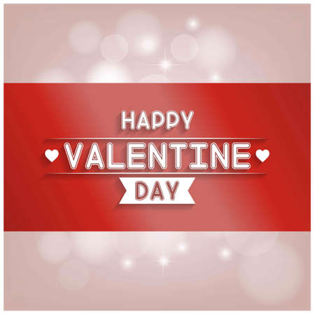 Happy Valentine's day card with light vintage background. For web design and application interface, also useful for infographics. Vector illustration.のイラスト素材