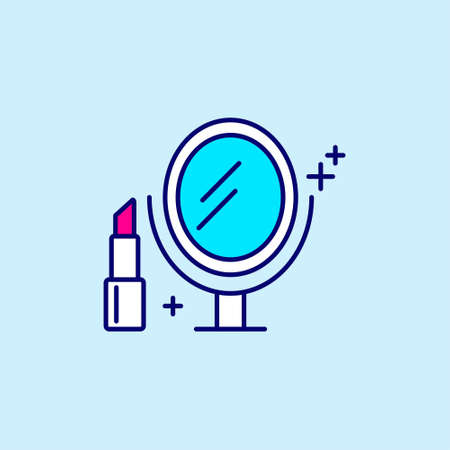 Mother's day blue and pink color icon on light blue background vector. For web design and application interface, also useful for infographics. Vector illustration.のイラスト素材