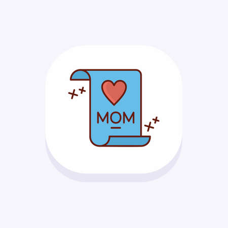 Mother's day colorful icon with light background vector. For web design and application interface, also useful for infographics. Vector illustration.のイラスト素材