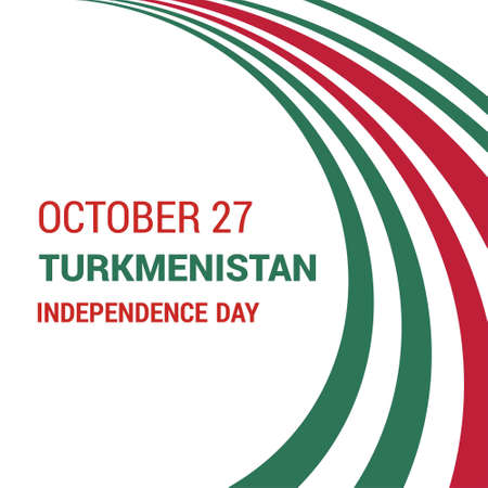 waving flag of Turkmenistan. Template for independence day. vector illustration. For web design and application interface, also useful for infographics. Vector illustration.のイラスト素材