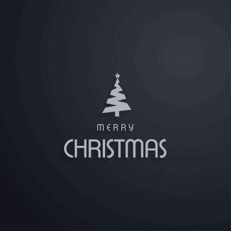 Christmas greetings card with dark background with christmas tree.. For web design and application interface, also useful for infographics. Vector illustration.のイラスト素材