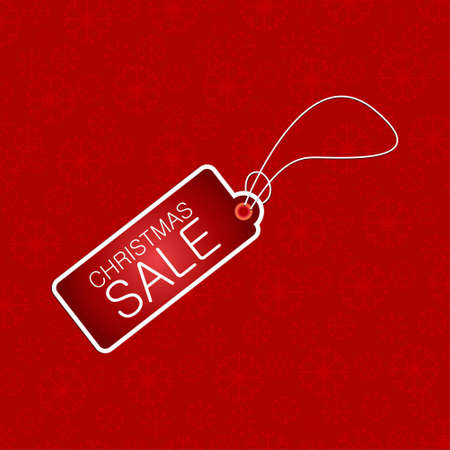 Christmas sale tag with pattern red. For web design and application interface, also useful for infographics. Vector illustration.のイラスト素材