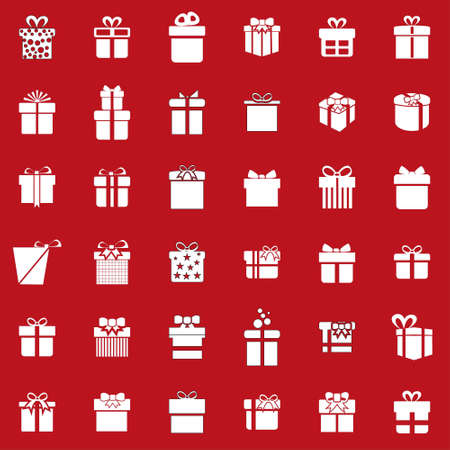 Christmas gift boxes set. For web design and application interface, also useful for infographics. Vector illustration.のイラスト素材