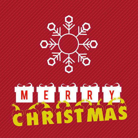 Christmas card with red pattern background. For web design and application interface, also useful for infographics. Vector illustration.のイラスト素材