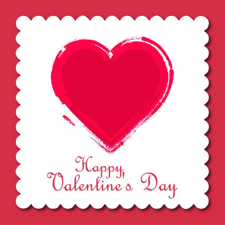 Happy Valentine's day card vector with pink frame. For web design and application interface, also useful for infographics. Vector illustration.のイラスト素材