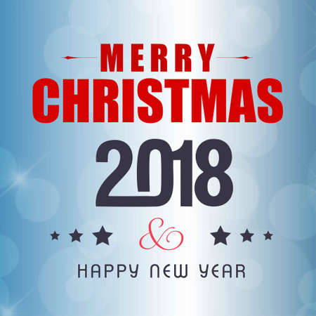 Christmas card with 2018 light background. For web design and application interface, also useful for infographics. Vector illustration.のイラスト素材