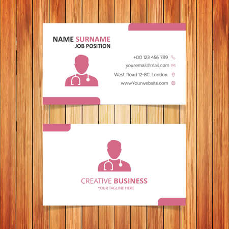 red and white business card. For web design and application interface, also useful for infographics. Vector illustration.のイラスト素材
