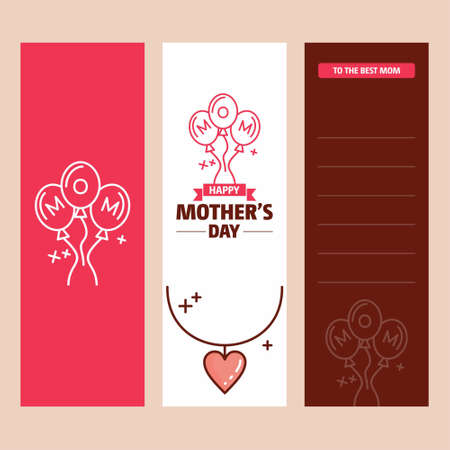 Mother's day card with heart logo and pink theme vector. For web design and application interface, also useful for infographics. Vector illustration.のイラスト素材