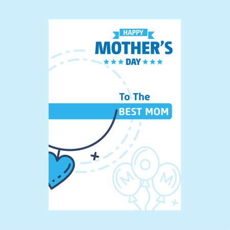 Lettering Happy Mothers Day. Hand-drawn card with flower.. For web design and application interface, also useful for infographics. Vector illustration.のイラスト素材