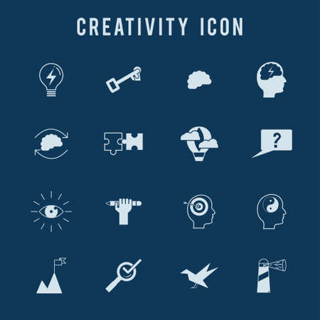 Creativity Icon set. For web design and application interface, also useful for infographics. Vector illustration.のイラスト素材