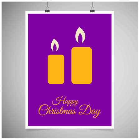 Christmas card with candles. For web design and application interface, also useful for infographics. Vector illustration.のイラスト素材