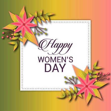 Happy Women's day typogrpahic card with elegent design. For web design and application interface, also useful for infographics. Vector illustration.のイラスト素材