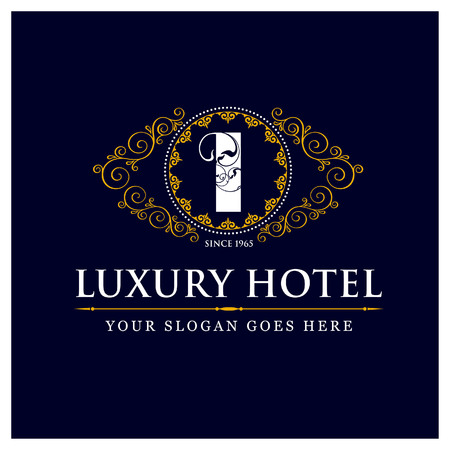 Luxury hotel design with logo and typography vectorのイラスト素材