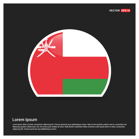 Oman flag design vectorのイラスト素材
