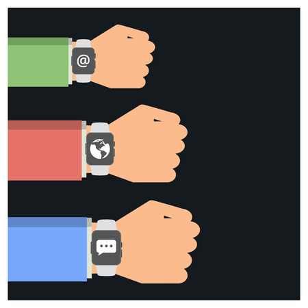 Smart Watches creative design with typography vectorのイラスト素材