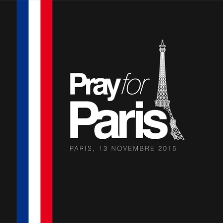 Pray for Paris typography with creative design vectorのイラスト素材