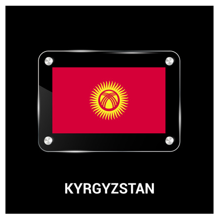 Kyrgyzstan flag design vectorのイラスト素材