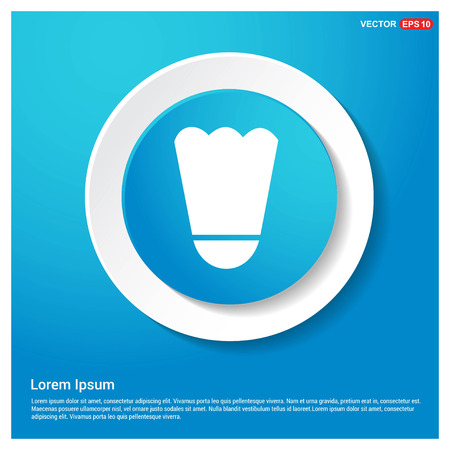 Shuttlecock Icon Abstract Blue Web Sticker Button - Free vector iconのイラスト素材