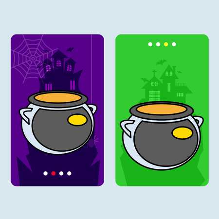 Happy Halloween invitation design with pot vectorのイラスト素材