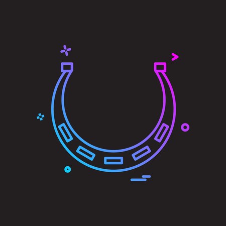 horseshoe icon design vectorのイラスト素材