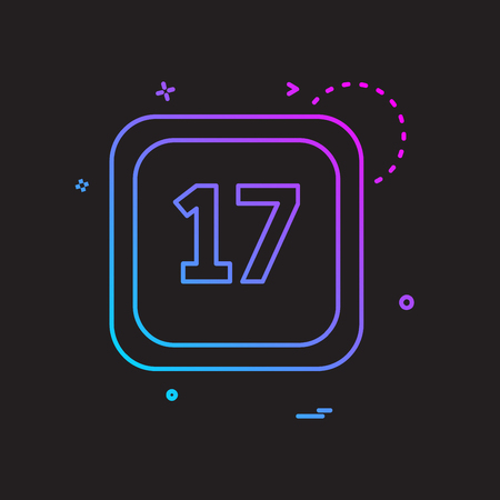 17 Date Calender icon design vectorのイラスト素材