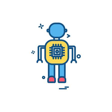 Artificial  intelligence robot icon vector designのイラスト素材
