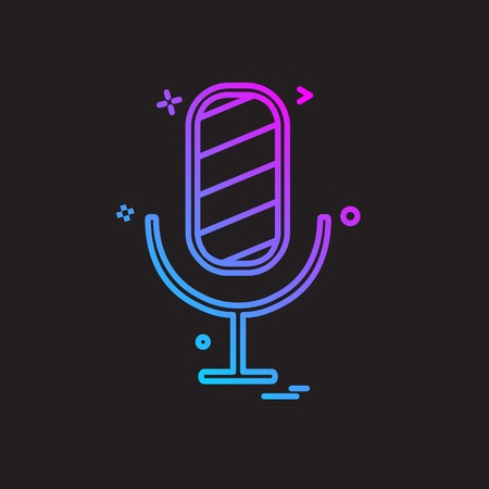 Mic icon design vectorのイラスト素材