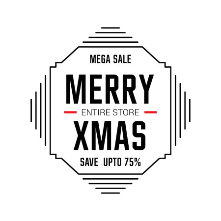 Merry Christmas card with elegent design and typography vectorのイラスト素材