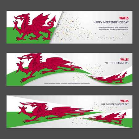 Wales independence day abstract background design banner and flyer, postcard, landscape, celebration vector illustrationのイラスト素材