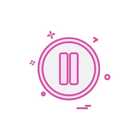 Pause button icon design vectorのイラスト素材