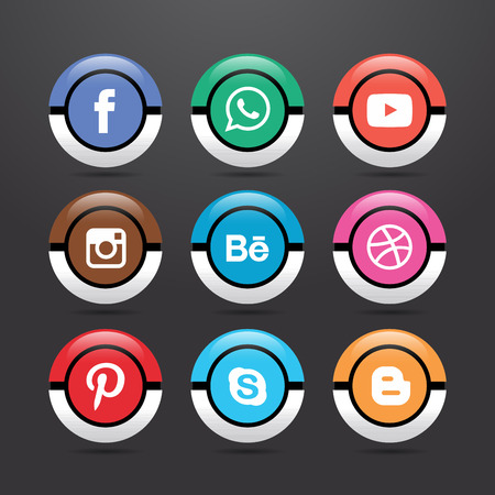 Social media icons set vectorのイラスト素材