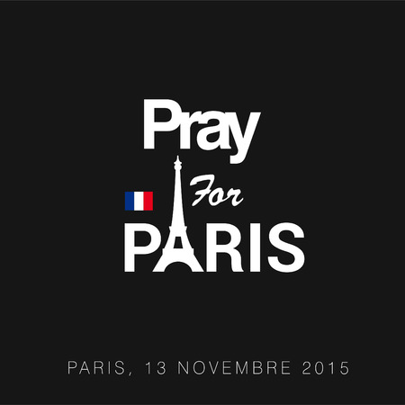 Pray for Paris typography with creative design vectorのイラスト素材