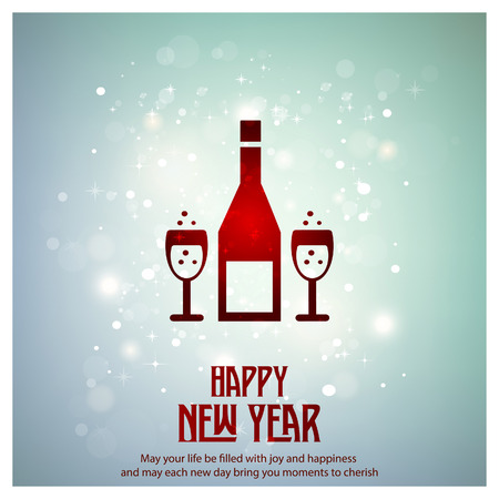 New Year icons with typogrpahy vectorのイラスト素材