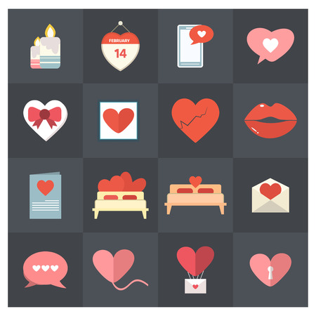 Valentine day icons set vectorのイラスト素材