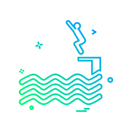 Swimming icon design vectorのイラスト素材