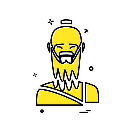 Hindu pandit icon design vectorのイラスト素材