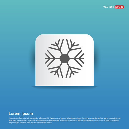 Snow Flake Icon - Blue Sticker buttonのイラスト素材