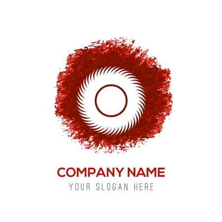 Sun Icon - Red WaterColor Circle Splashのイラスト素材