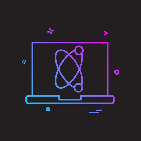 laptop atom icon vector designのイラスト素材